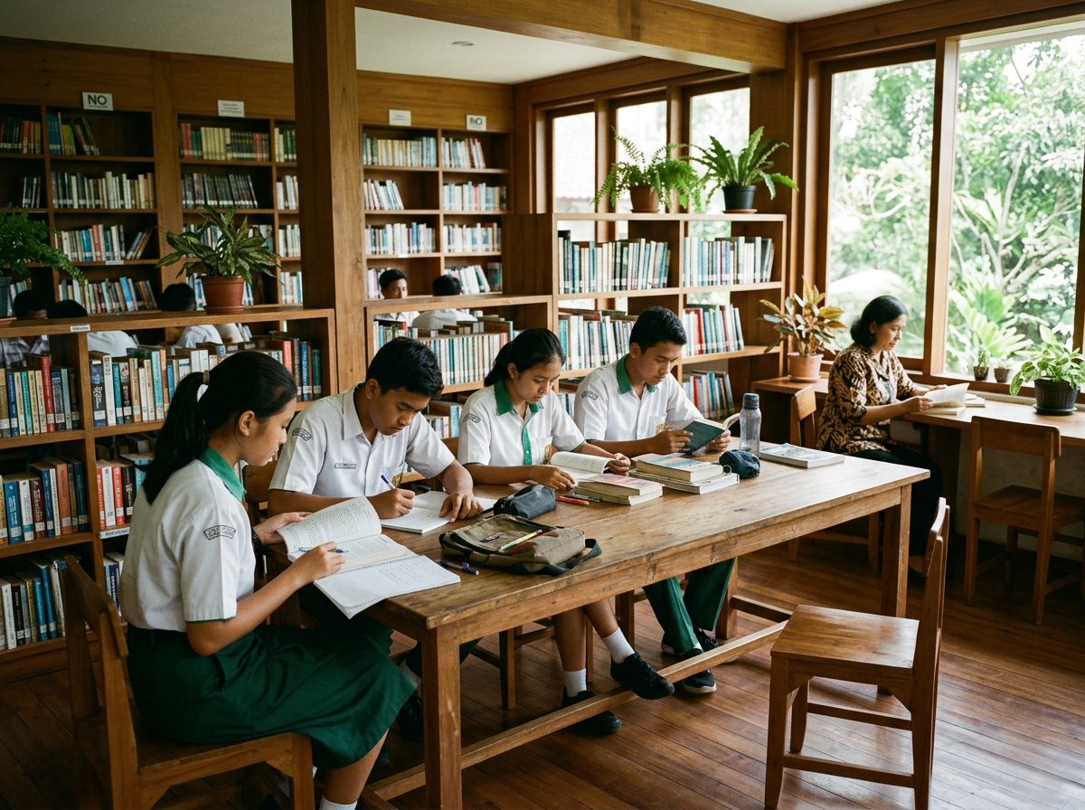Visual contoh ruang literasi sekolah